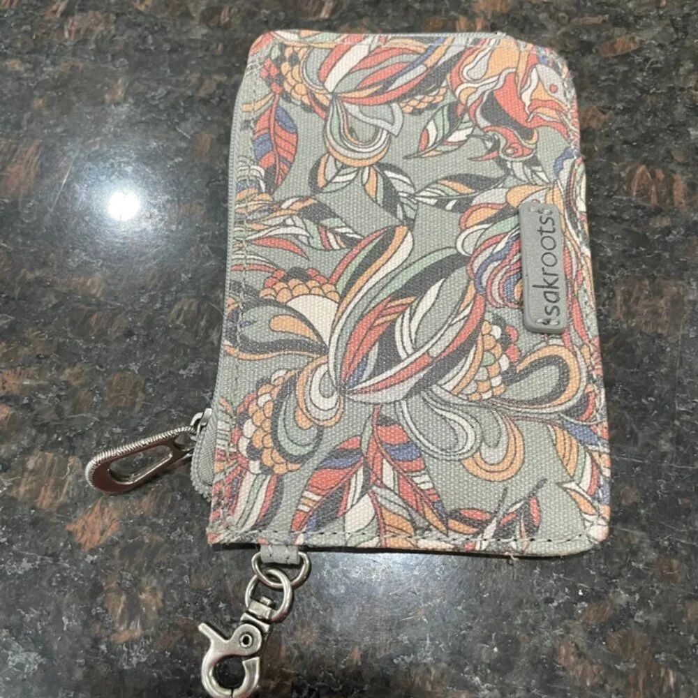 SAKROOTS KEYCHAIN MINI WALLET GRAY‎ MULTICOLORS